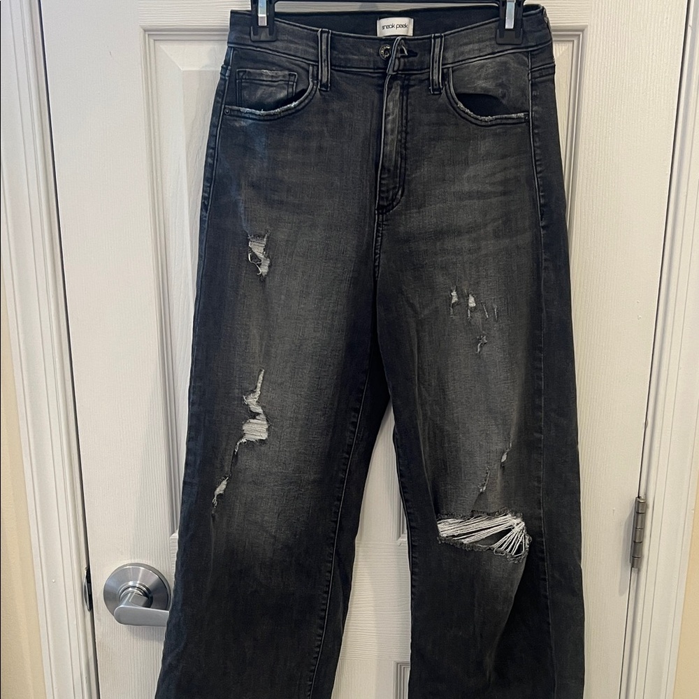 Sneak Peek Black Straight Leg Jeans